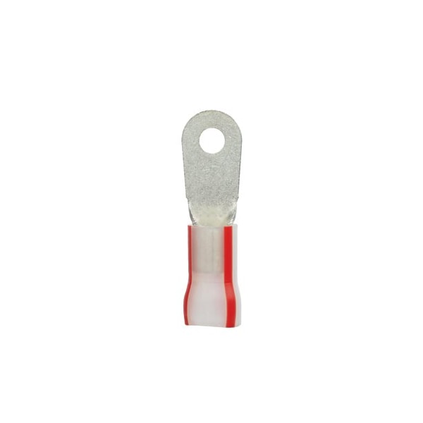 Ring Terminal, #10 Stud Size, 8 AWG, 600 V, Kynar Insulated, Red, 200 PK